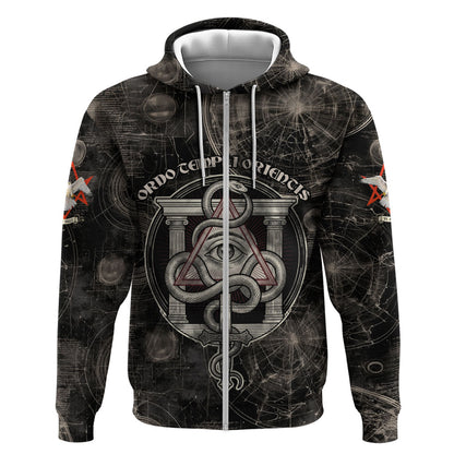 Ordo Templi Orientis Thelema Zip Hoodie Do What Thou Wilt Mystic Serpent