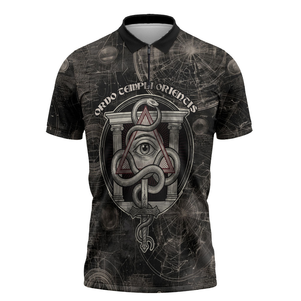 Ordo Templi Orientis Thelema Zipper Polo Shirt Do What Thou Wilt Mystic Serpent