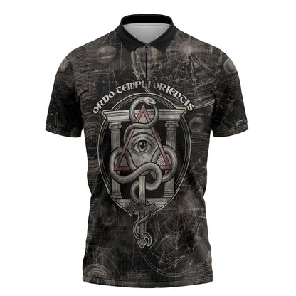 Ordo Templi Orientis Thelema Zipper Polo Shirt Do What Thou Wilt Mystic Serpent