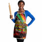 Juneteenth God Says I Am Christian Freedom Apron Pan African Flag Colors Tie Dye Galaxy