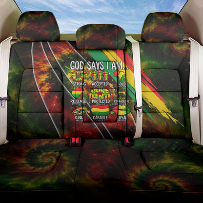 Juneteenth God Says I Am Christian Freedom Back Car Seat Cover Pan African Flag Colors Tie Dye Galaxy