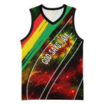 Juneteenth God Says I Am Christian Freedom Basketball Jersey Pan African Flag Colors Tie Dye Galaxy
