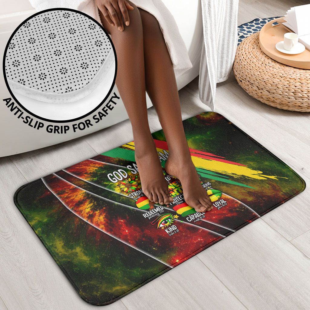 Juneteenth God Says I Am Christian Freedom Bathroom Set Pan African Flag Colors Tie Dye Galaxy