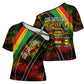 Juneteenth God Says I Am Christian Freedom Cross Shoulder Shirt Pan African Flag Colors Tie Dye Galaxy
