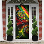 Juneteenth God Says I Am Christian Freedom Door Cover Pan African Flag Colors Tie Dye Galaxy