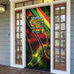 Juneteenth God Says I Am Christian Freedom Door Cover Pan African Flag Colors Tie Dye Galaxy