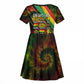 Juneteenth God Says I Am Christian Freedom Kid Short Sleeve Dress Pan African Flag Colors Tie Dye Galaxy
