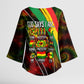 Juneteenth God Says I Am Christian Freedom Kimono Sleeve Blouse Pan African Flag Colors Tie Dye Galaxy