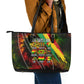 Juneteenth God Says I Am Christian Freedom Leather Tote Bag Pan African Flag Colors Tie Dye Galaxy