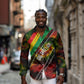 Juneteenth God Says I Am Christian Freedom Long Sleeve Button Shirt Pan African Flag Colors Tie Dye Galaxy