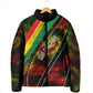 Juneteenth God Says I Am Christian Freedom Padded Jacket Pan African Flag Colors Tie Dye Galaxy