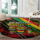 Juneteenth God Says I Am Christian Freedom Round Carpet Pan African Flag Colors Tie Dye Galaxy