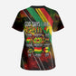 Juneteenth God Says I Am Christian Freedom Scrub Top Pan African Flag Colors Tie Dye Galaxy
