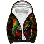 Juneteenth God Says I Am Christian Freedom Sherpa Hoodie Pan African Flag Colors Tie Dye Galaxy