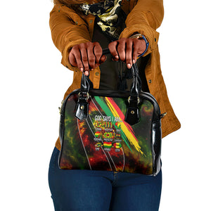 Juneteenth God Says I Am Christian Freedom Shoulder Handbag Pan African Flag Colors Tie Dye Galaxy