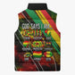 Juneteenth God Says I Am Christian Freedom Sleeveless Puffer Jacket Pan African Flag Colors Tie Dye Galaxy