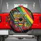 Juneteenth God Says I Am Christian Freedom Spare Tire Cover Pan African Flag Colors Tie Dye Galaxy