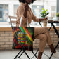 Juneteenth God Says I Am Christian Freedom Tote Bag Pan African Flag Colors Tie Dye Galaxy