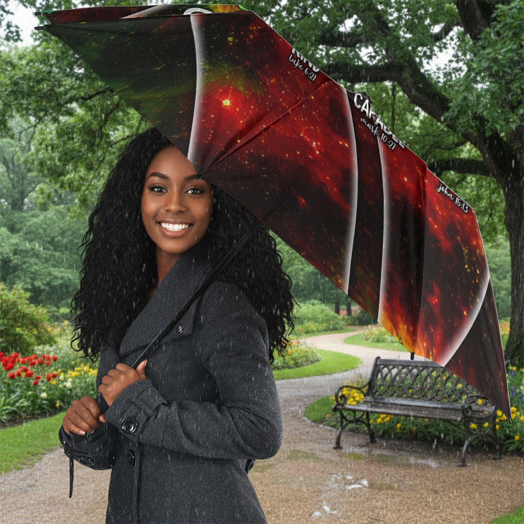 Juneteenth God Says I Am Christian Freedom Umbrella Pan African Flag Colors Tie Dye Galaxy