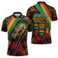 Juneteenth God Says I Am Christian Freedom Zipper Polo Shirt Pan African Flag Colors Tie Dye Galaxy