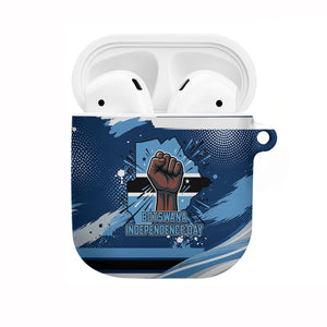 Botswana Independence Day AirPods Case Raised Fist Map Graphic With National Coat Of Arms