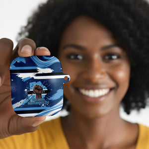 Botswana Independence Day AirPods Case Raised Fist Map Graphic With National Coat Of Arms