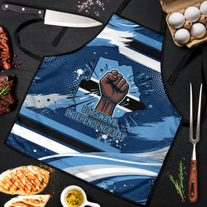 Botswana Independence Day Apron Raised Fist Map Graphic With National Coat Of Arms