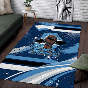 Botswana Independence Day Area Rug Raised Fist Map Graphic With National Coat Of Arms