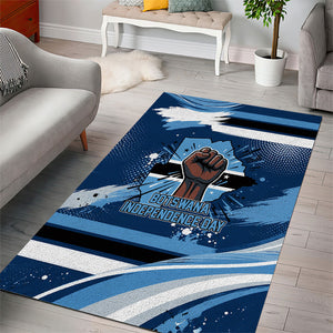 Botswana Independence Day Area Rug Raised Fist Map Graphic With National Coat Of Arms