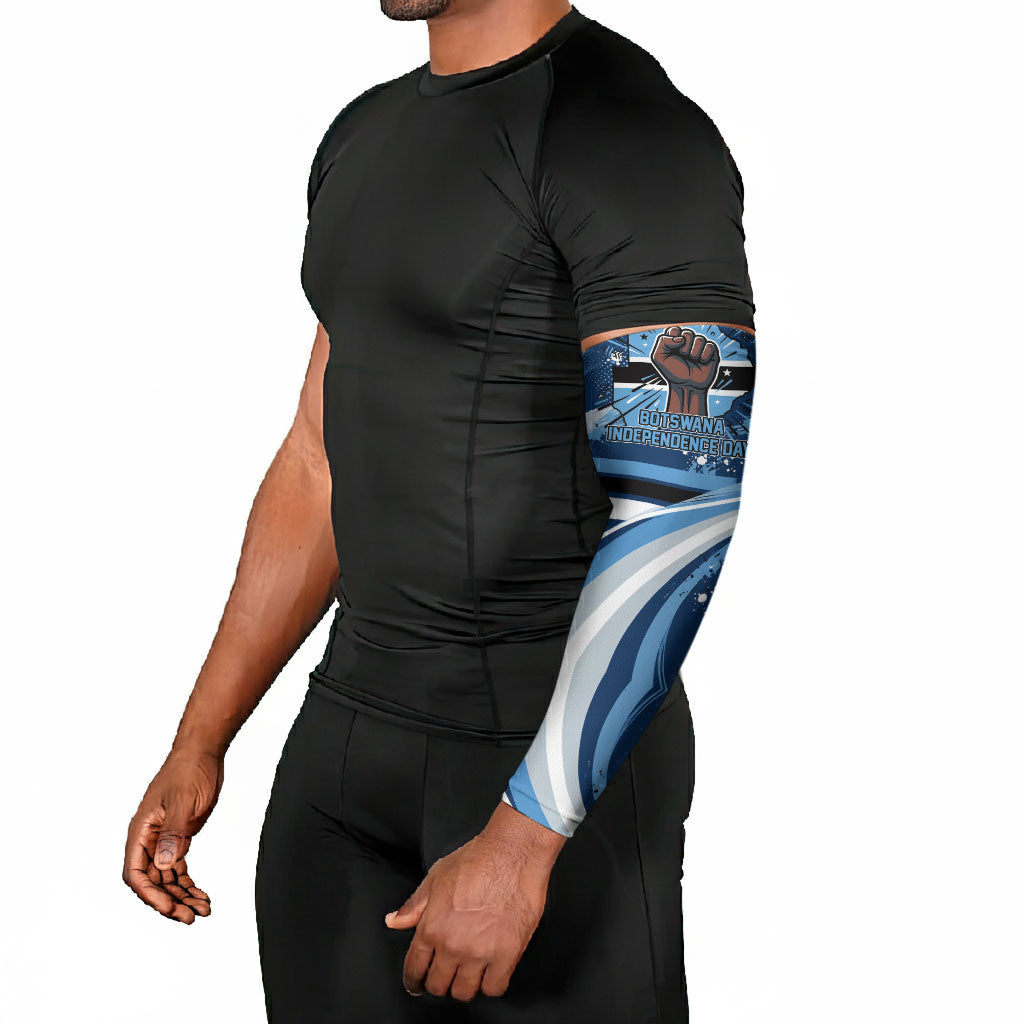Botswana Independence Day Arm Sleeves Raised Fist Map Graphic With National Coat Of Arms