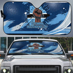 Botswana Independence Day Auto Sun Shade Raised Fist Map Graphic With National Coat Of Arms