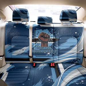 Botswana Independence Day Back Car Seat Cover Raised Fist Map Graphic With National Coat Of Arms