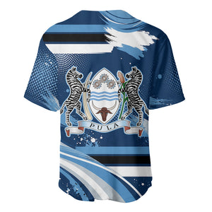 Botswana Independence Day Baseball Jersey Raised Fist Map Graphic With National Coat Of Arms