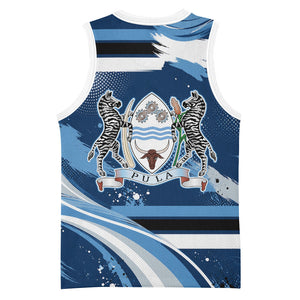 Botswana Independence Day Basketball Jersey Raised Fist Map Graphic With National Coat Of Arms