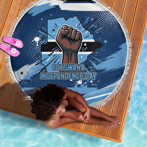 Botswana Independence Day Beach Blanket Raised Fist Map Graphic With National Coat Of Arms