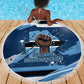 Botswana Independence Day Beach Blanket Raised Fist Map Graphic With National Coat Of Arms