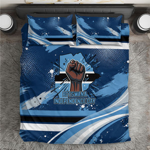 Botswana Independence Day Bedding Set Raised Fist Map Graphic With National Coat Of Arms