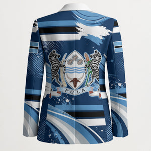 Botswana Independence Day Blazer Raised Fist Map Graphic With National Coat Of Arms