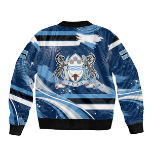 Botswana Independence Day Bomber Jacket Raised Fist Map Graphic With National Coat Of Arms