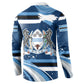 Botswana Independence Day Button Sweatshirt Raised Fist Map Graphic With National Coat Of Arms