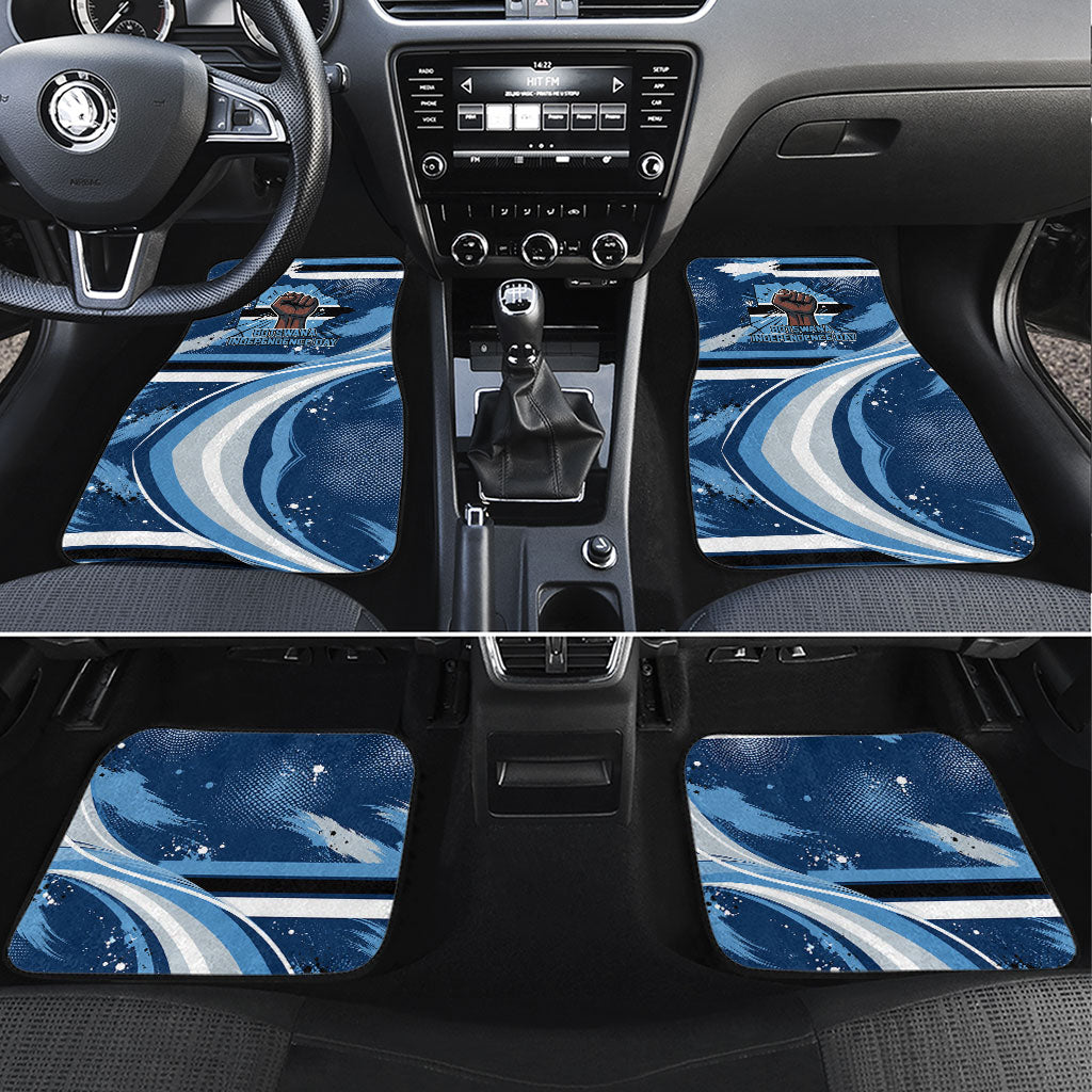 Botswana Independence Day Car Mats Raised Fist Map Graphic With National Coat Of Arms