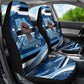 Botswana Independence Day Car Seat Cover Raised Fist Map Graphic With National Coat Of Arms