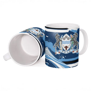 Botswana Independence Day Ceramic Mug Raised Fist Map Graphic With National Coat Of Arms
