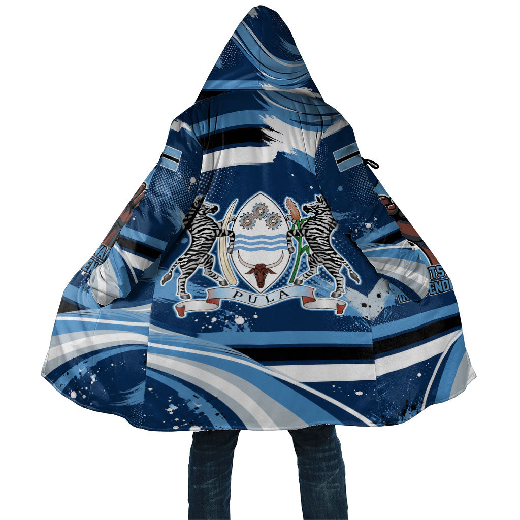 Botswana Independence Day Cloak Raised Fist Map Graphic With National Coat Of Arms