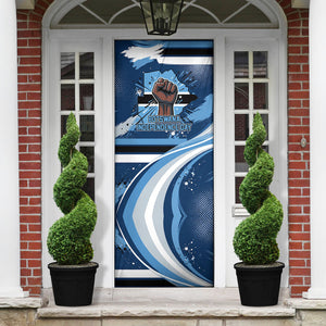 Botswana Independence Day Door Cover Raised Fist Map Graphic With National Coat Of Arms
