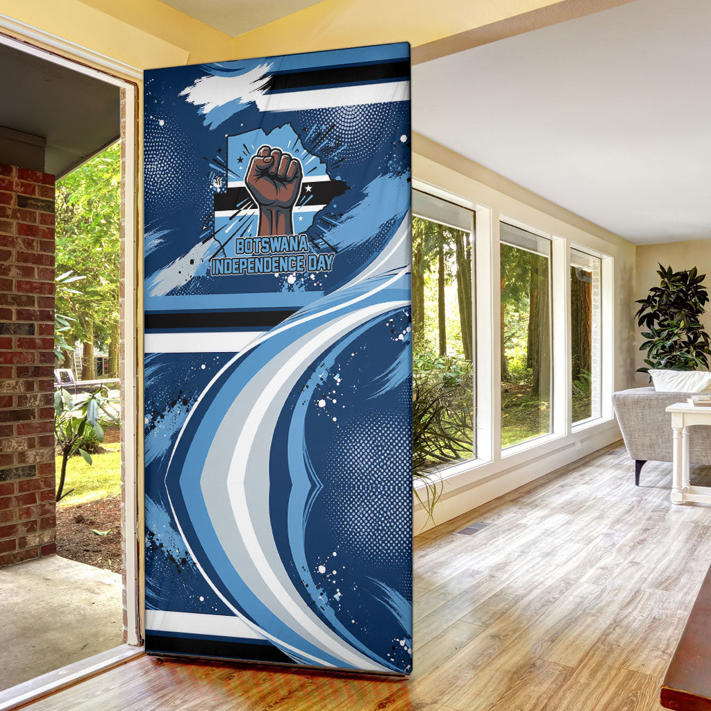 Botswana Independence Day Door Cover Raised Fist Map Graphic With National Coat Of Arms