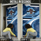 Botswana Independence Day Door Cover Raised Fist Map Graphic With National Coat Of Arms