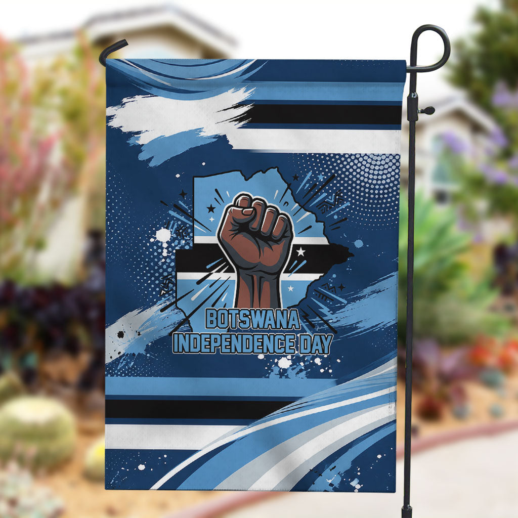 Botswana Independence Day Garden Flag Raised Fist Map Graphic With National Coat Of Arms