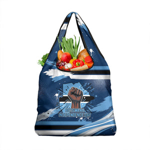 Botswana Independence Day Grocery Bag Raised Fist Map Graphic With National Coat Of Arms