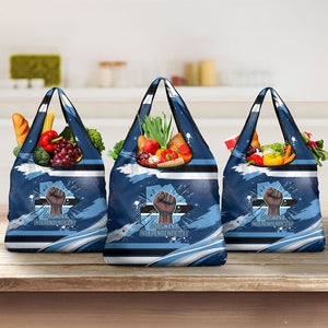 Botswana Independence Day Grocery Bag Raised Fist Map Graphic With National Coat Of Arms